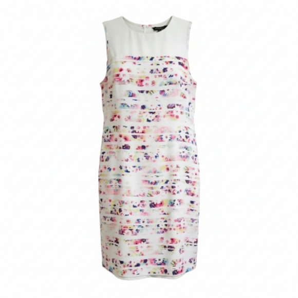 Shoshanna Dresses & Skirts - Shoshanna Abstract Floral Stiped Sleeveless Shift Dress Size 6 Anthropologie